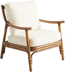 Bamboo Lounge Chair With Upholstered Cushion