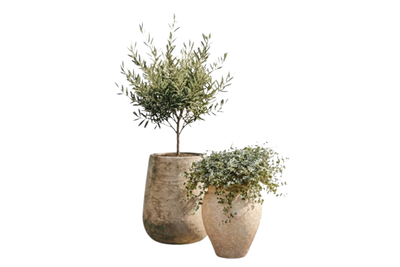 Stone Effect Fiberglass Pots Set