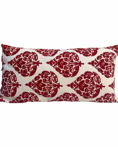 El Haramelk Maroon Handprinted Cushion