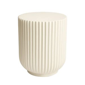 Amwaj Fiberglass Round Side Table Cream