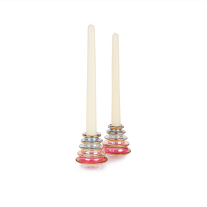 Royal Jewel Glass Candle Holders – Set of 2