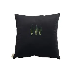 Green Flame - Velvet Embroidered Cushion