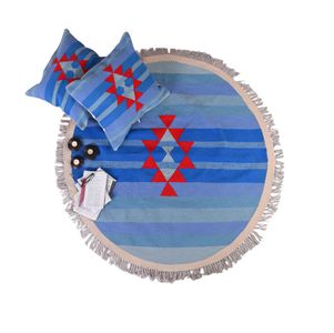سجادة كليم مستديرة من بلو سكايز