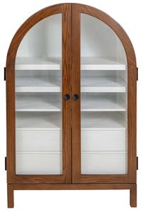 Mabel Solid Oak Cabinet With Glass Doors