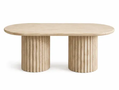 Estriada Coffee Table - Travertine Marble