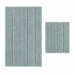 Aqua Stripe Bath Mat Set CL-4