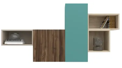 Cube Wall Unit With Mixed Open & Closed Storage Spaces