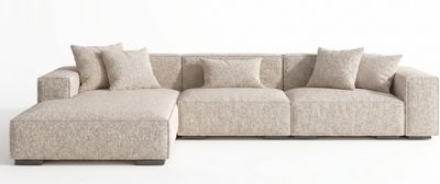 Silo L-Shaped Linen Bouclé Sofa