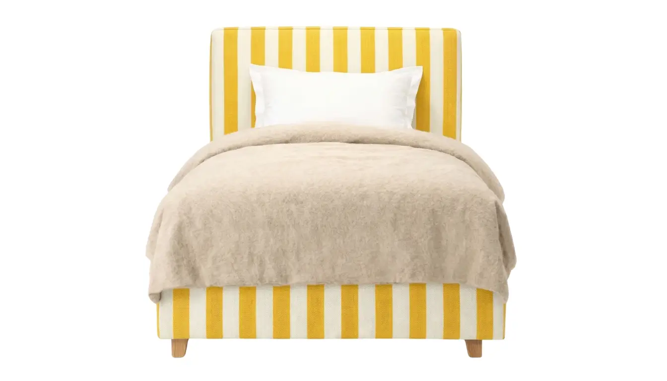 Lino Upholstered Bed With Beech Legs