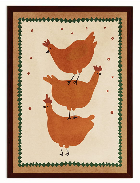 Animals Chicken Print 1