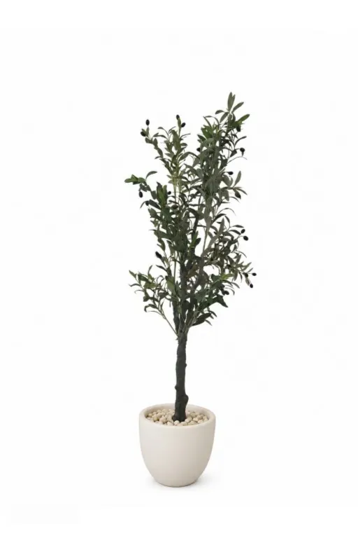 Realistic Artificial Olive Tree In Curve Pot