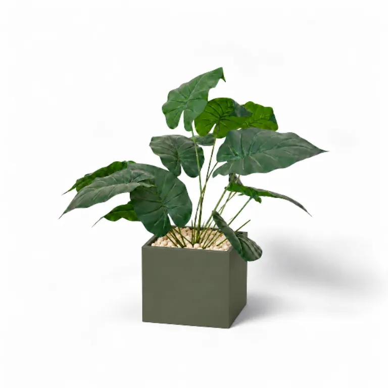 Artificial Queen Lily In Cube Pot