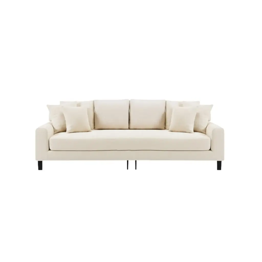 Alenny Three-Seater Couch With Sleek Black Legs
