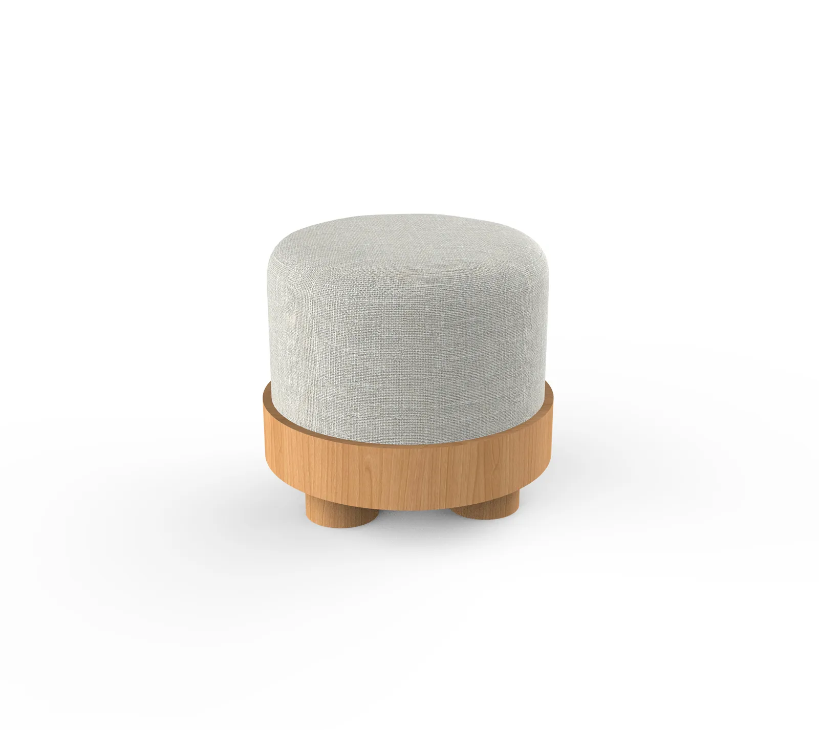 Azure Ottoman - Beech Wood & Linen