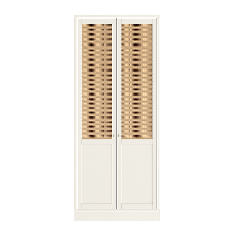 Glow Lacquered Hinged Cane Wardrobe 10