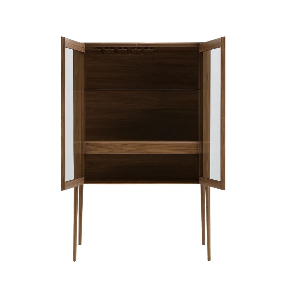 The Crestwood Glass Cabinet Bar With Premium Wooden Structure