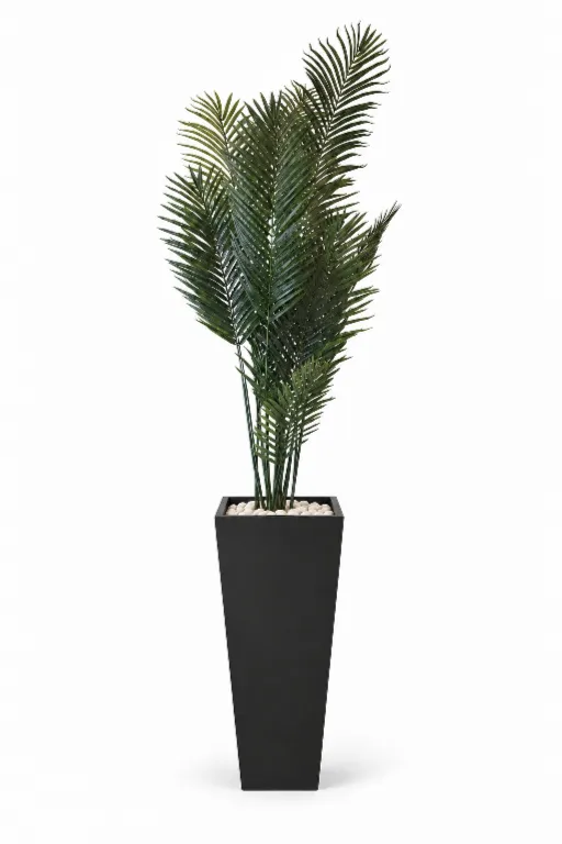 Modern Artificial Areca Planter In Obelisk Pot