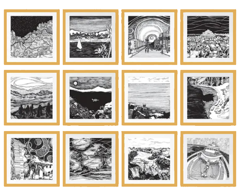 Darwisha Egypt in Monochrome Set of 12 3