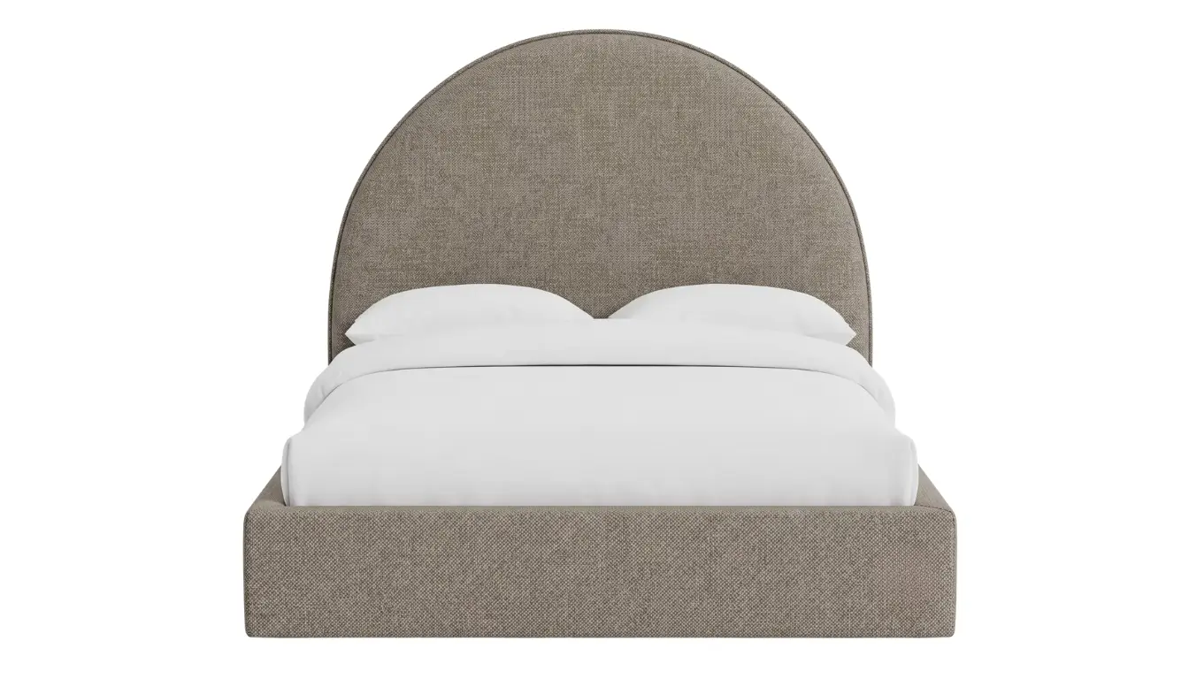 Echo Bed With Plain Arched Upholstered Headboard