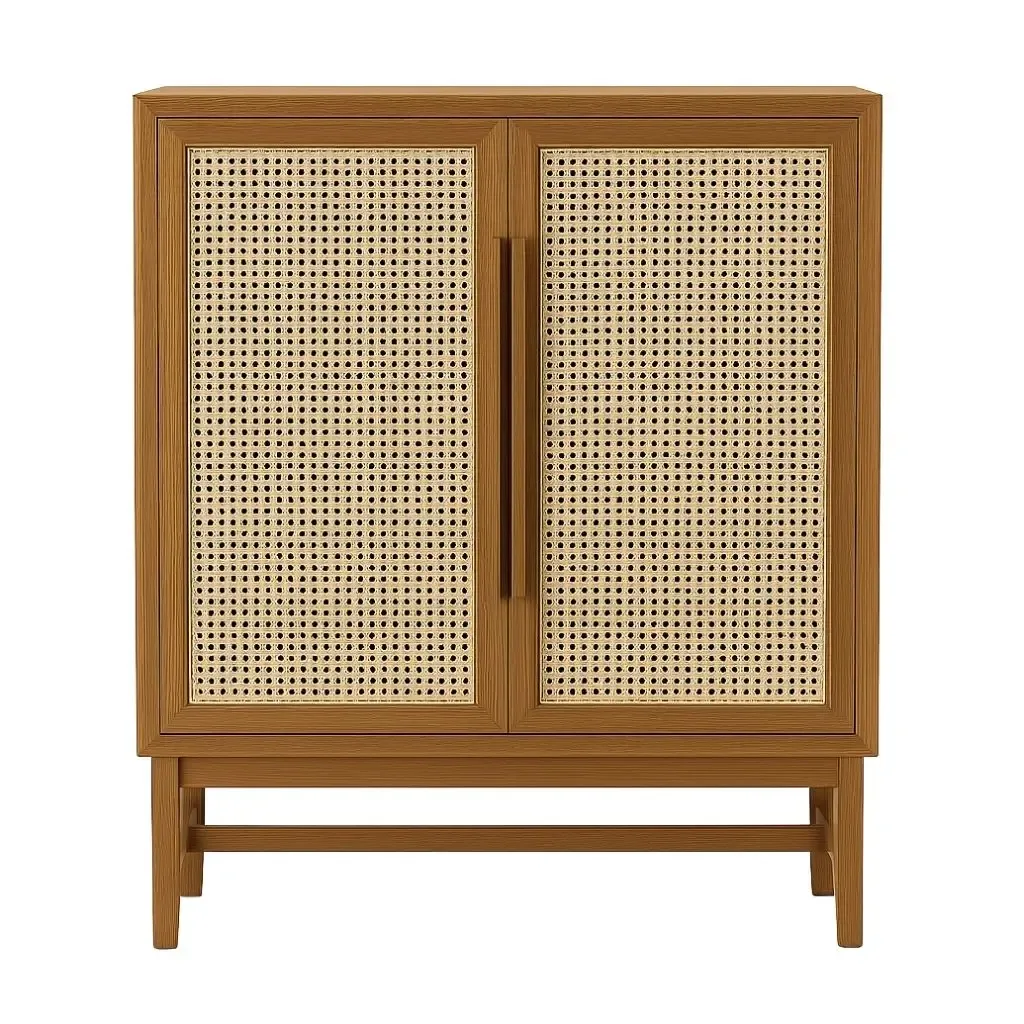 Sidra Cane Cabinet With Sturdy Wooden Structure 4
