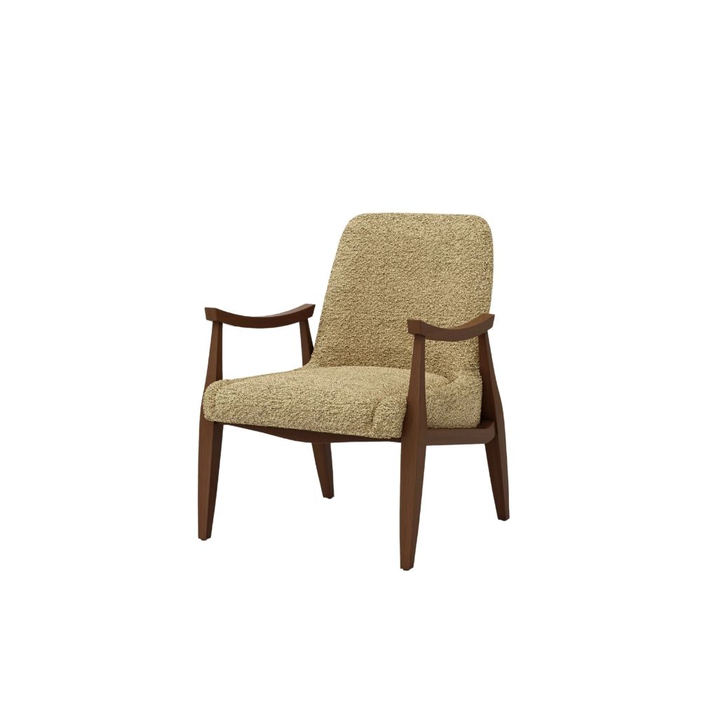 Keller Armchair-Boucle Fabric - With Beech Wood Frame 6