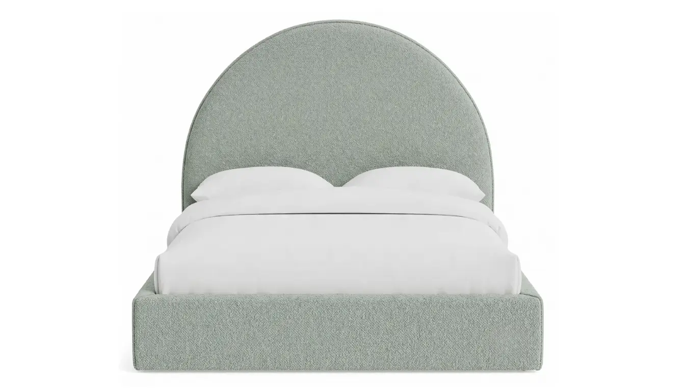 Echo Bed With Plain Arched Upholstered Headboard
