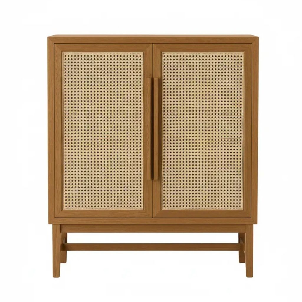 Sidra Cane Cabinet With Sturdy Wooden Structure 3