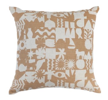 Rumuz Hand-Printed Linen Cushion 2