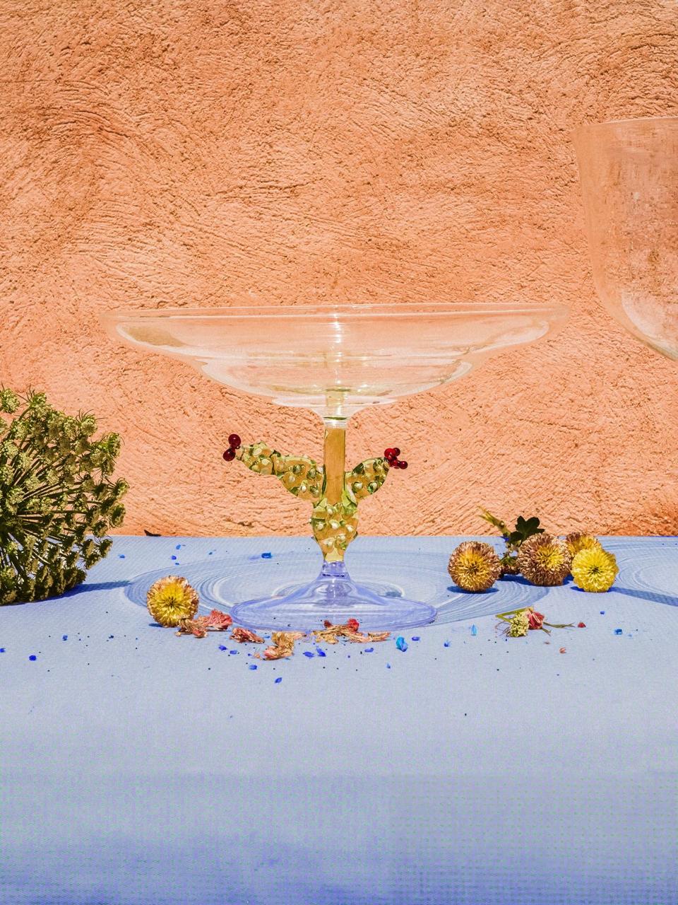 Glass Cactus Bowl & Plate