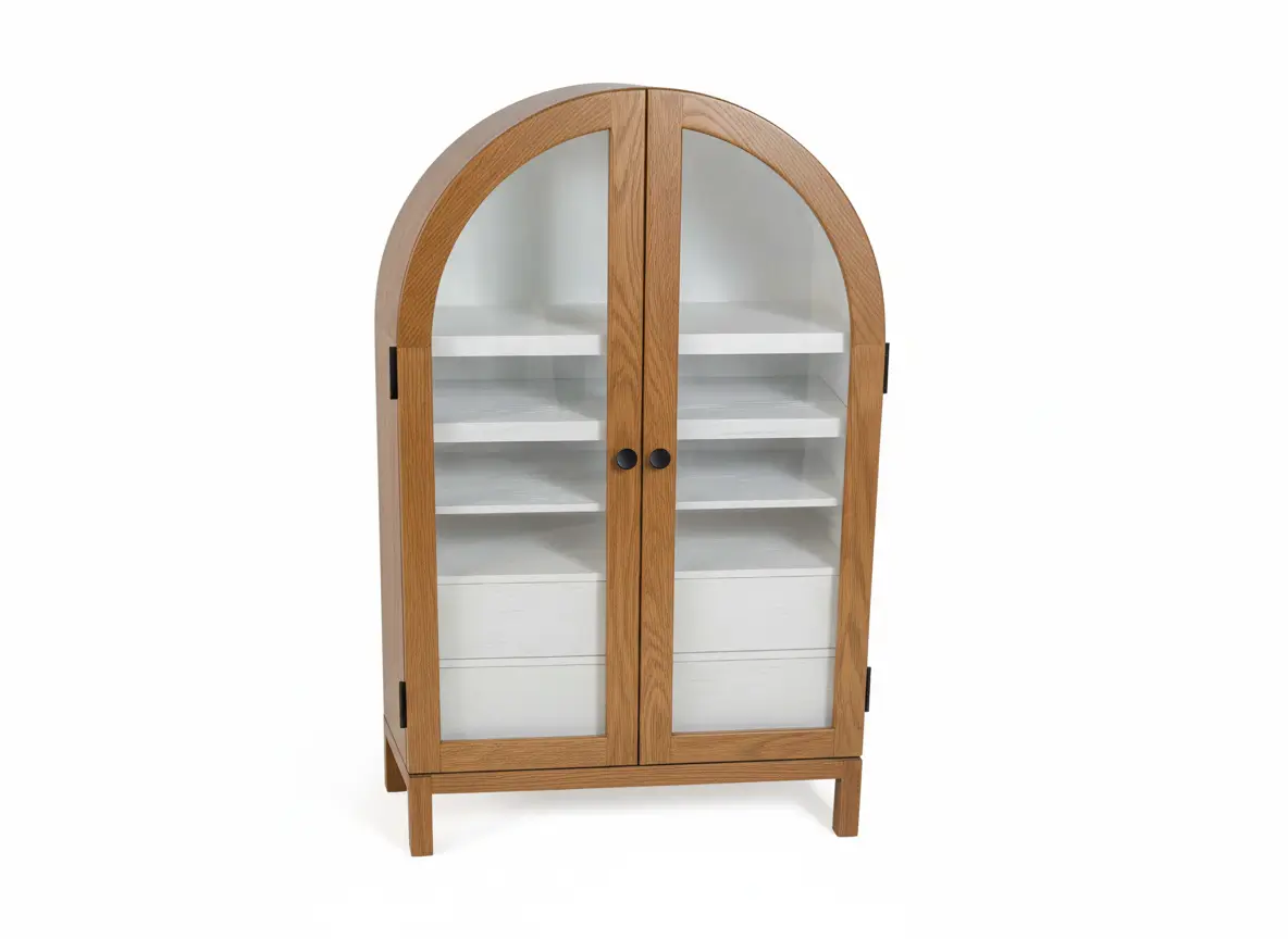 Mabel Solid Oak Cabinet With Glass Doors 9