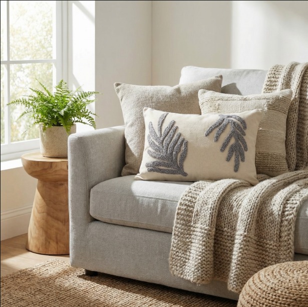 Golden Leaf Tufted Cushion CL-29