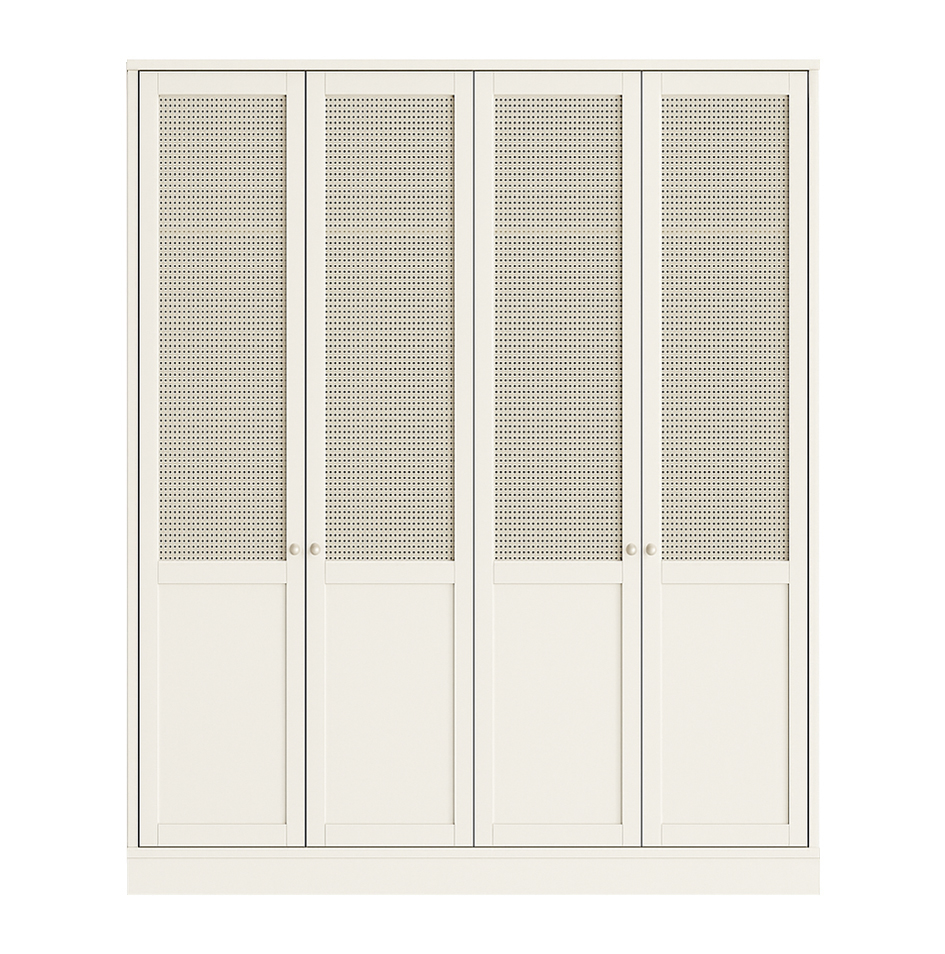 Glow Lacquered Hinged Cane Wardrobe 19