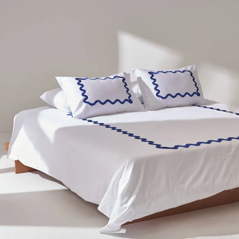 White Duvet Cover - Zigzag - Sateen - King