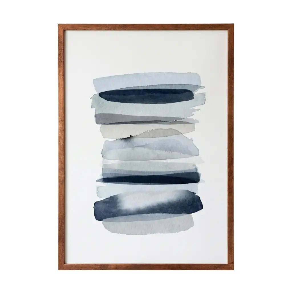 Sama Abstract Blue Watercolor Wall Art