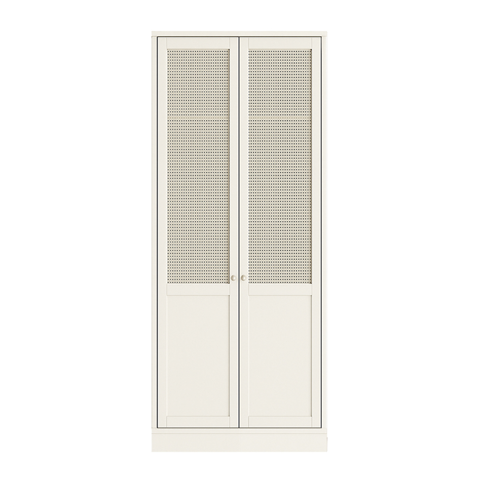 Glow Lacquered Hinged Cane Wardrobe 9
