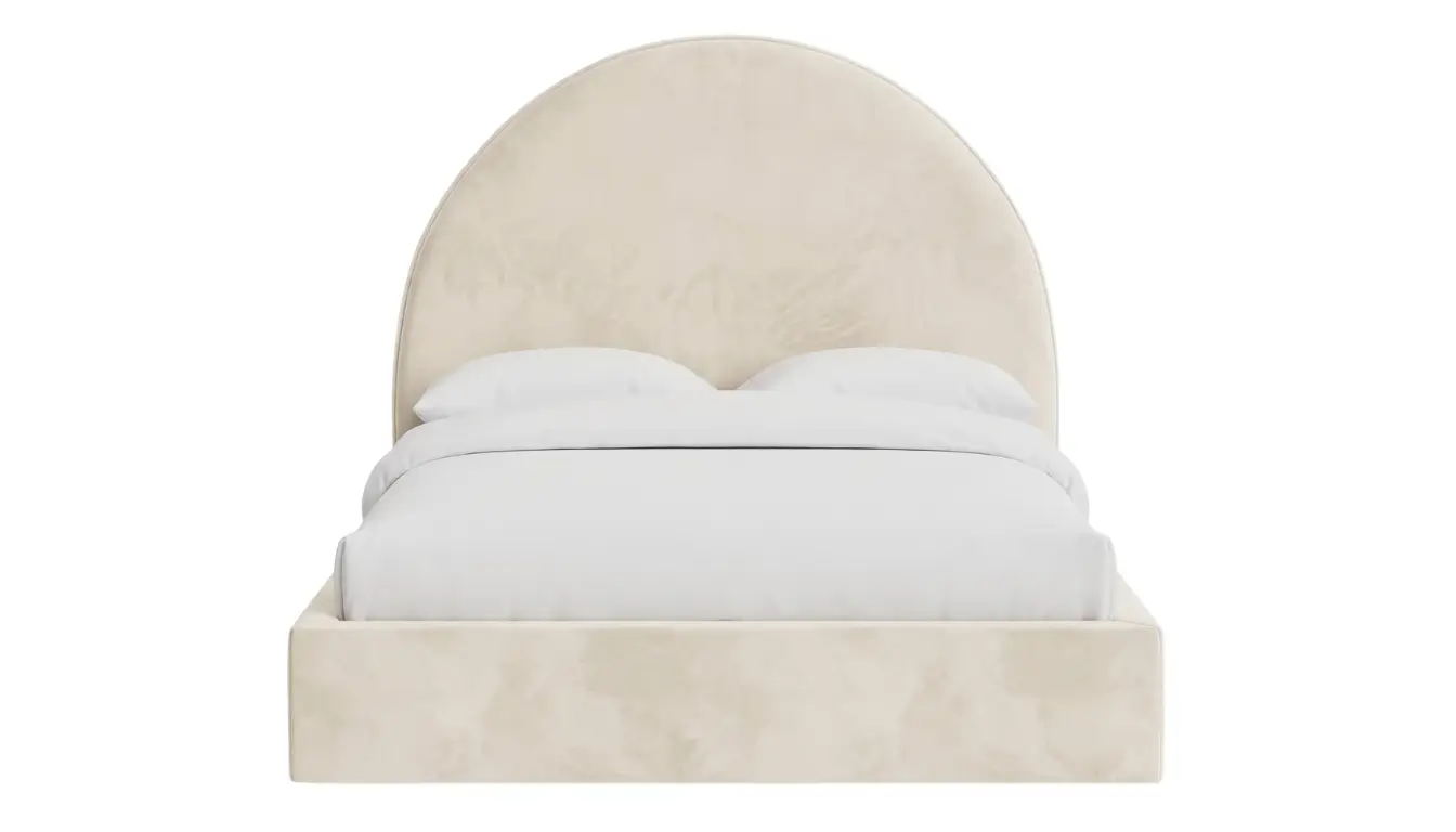 Echo Bed With Plain Arched Upholstered Headboard