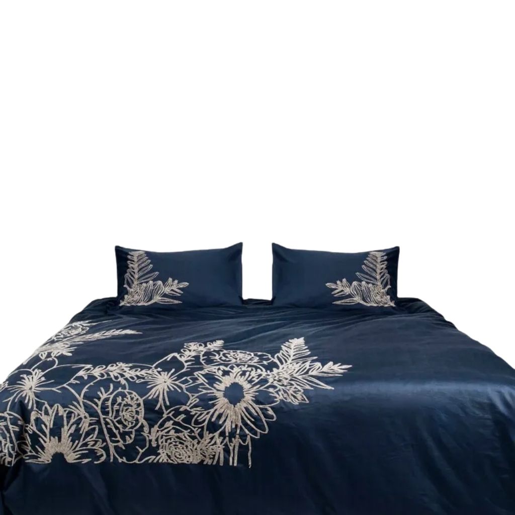 Floral Illusion Chenille Embroidered Duvet Set 2