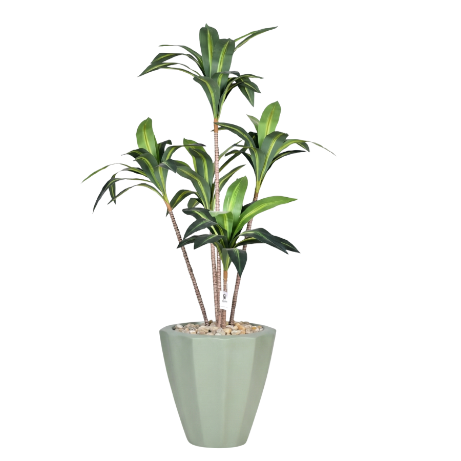 Artificial Dracaena Marginata in Terrazzo Planter