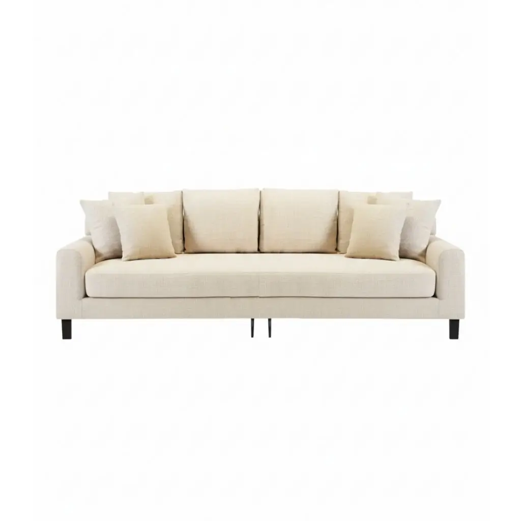 Alenny Three-Seater Couch With Sleek Black Legs