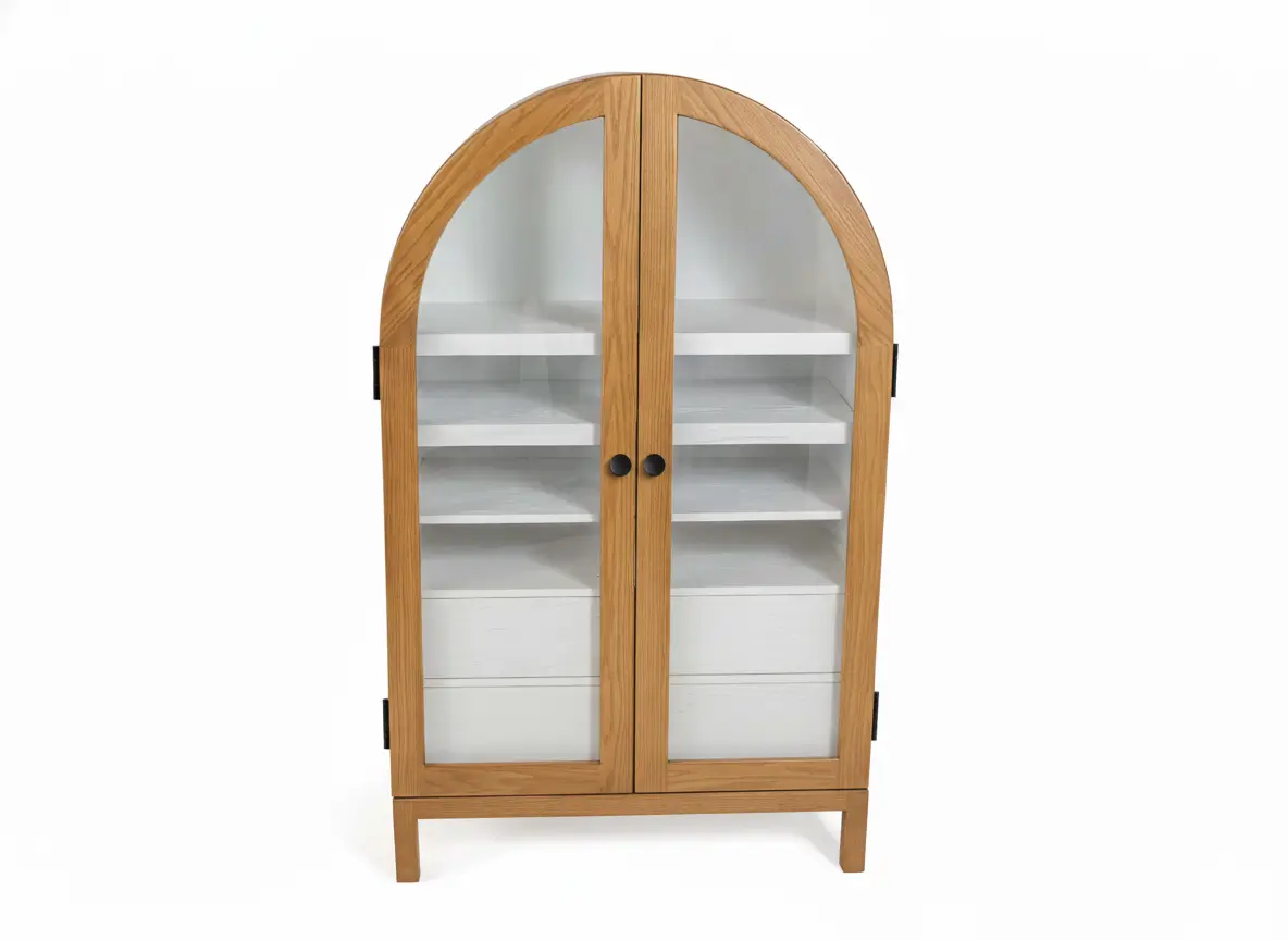 Mabel Solid Oak Cabinet With Glass Doors 7