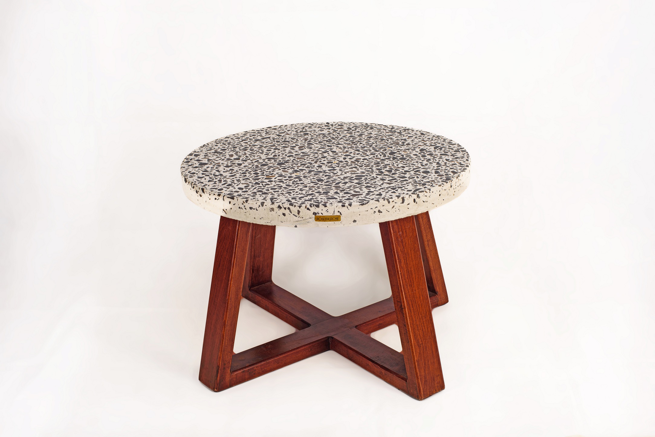 Babi Coffee Table -  Cast Stone Top and Solid Wood Base 8