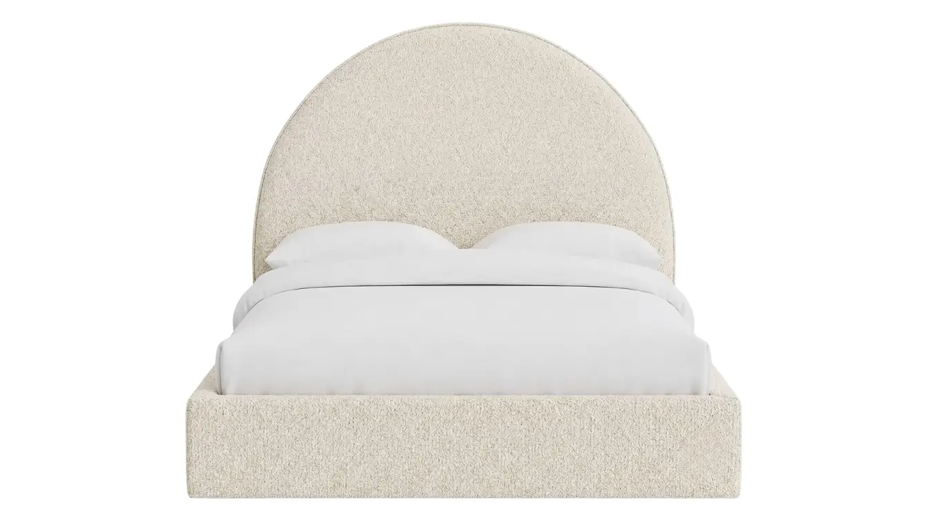 Echo Bed With Plain Arched Upholstered Headboard