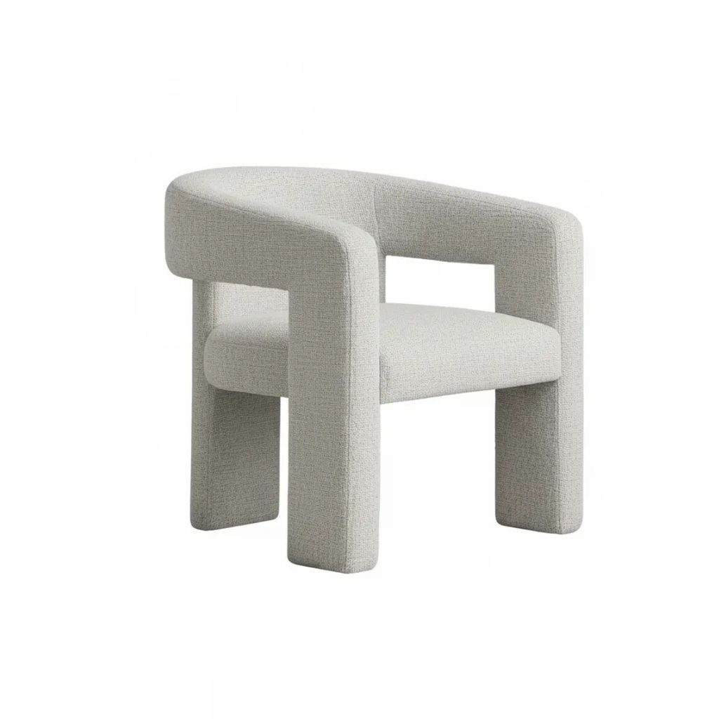 Boucle Fully Upholstered Chair 2