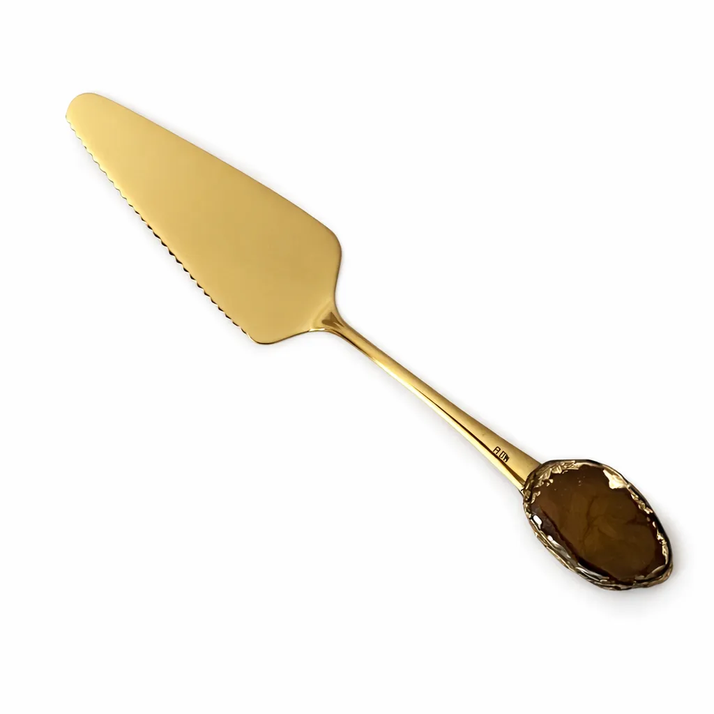 Gold Stainless Steel 2-in-1 Cake Knife & Server
