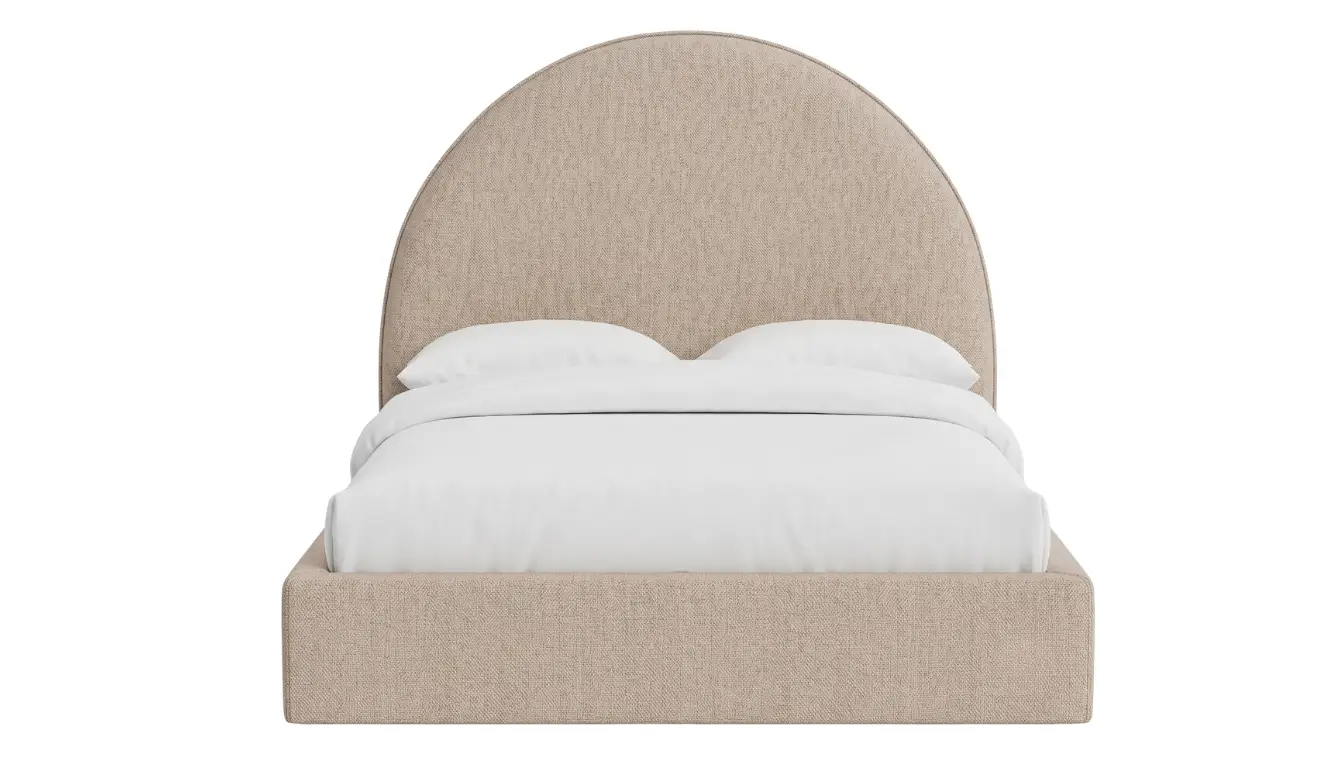 Echo Bed With Plain Arched Upholstered Headboard