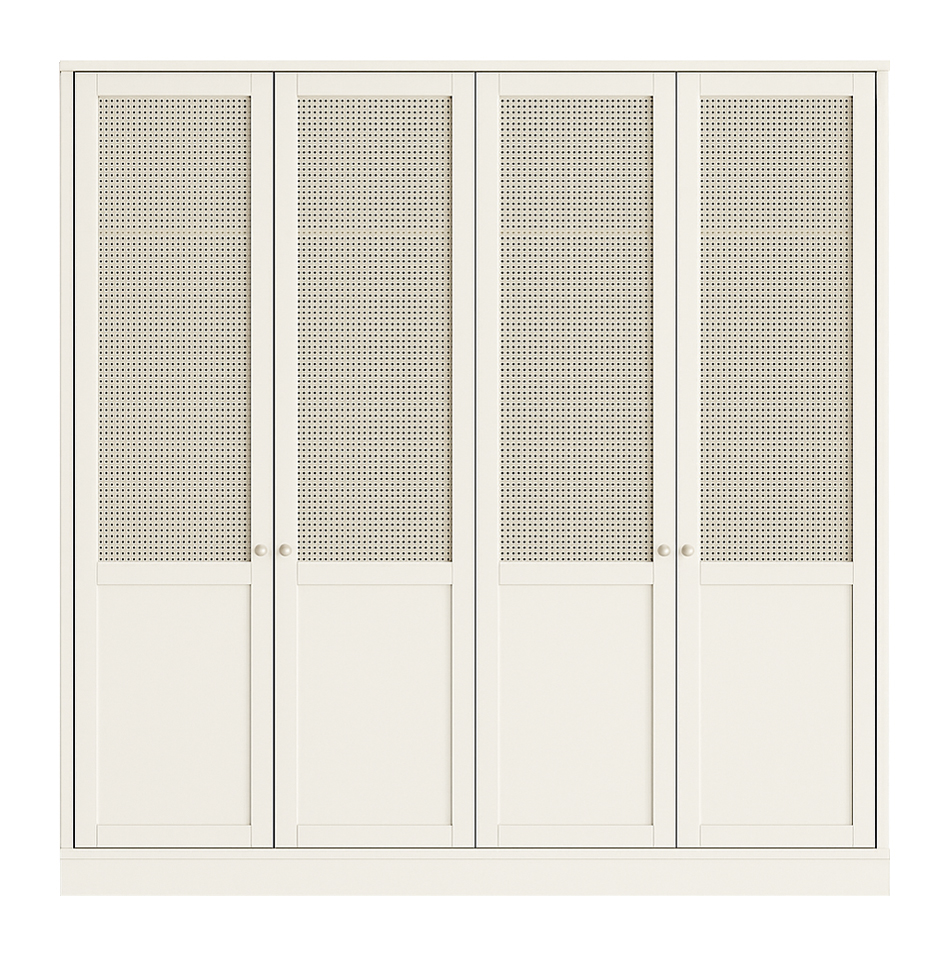 Glow Lacquered Hinged Cane Wardrobe 23