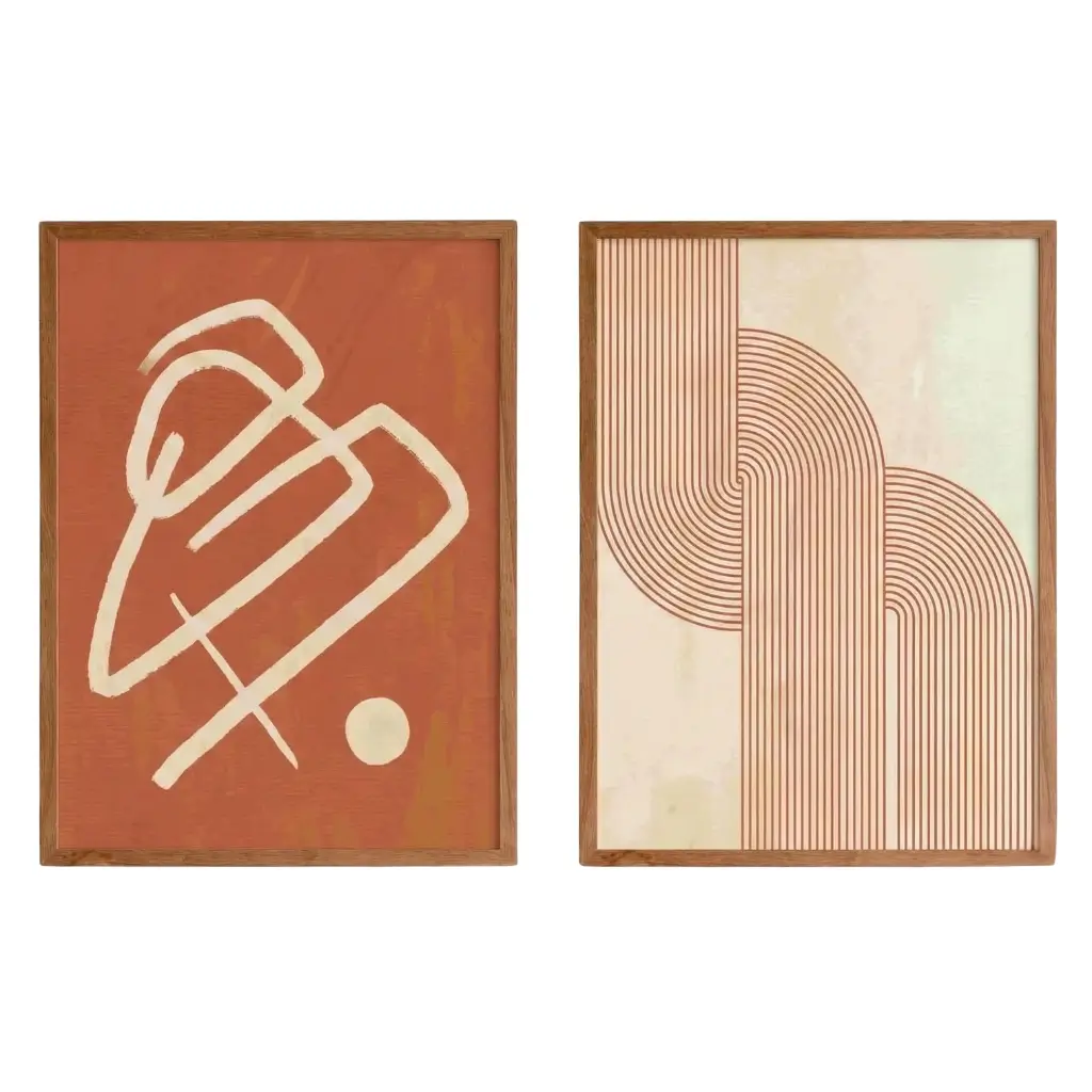 Dafaa Abstract Burnt Orange Wall Art Set – 2 Pieces
