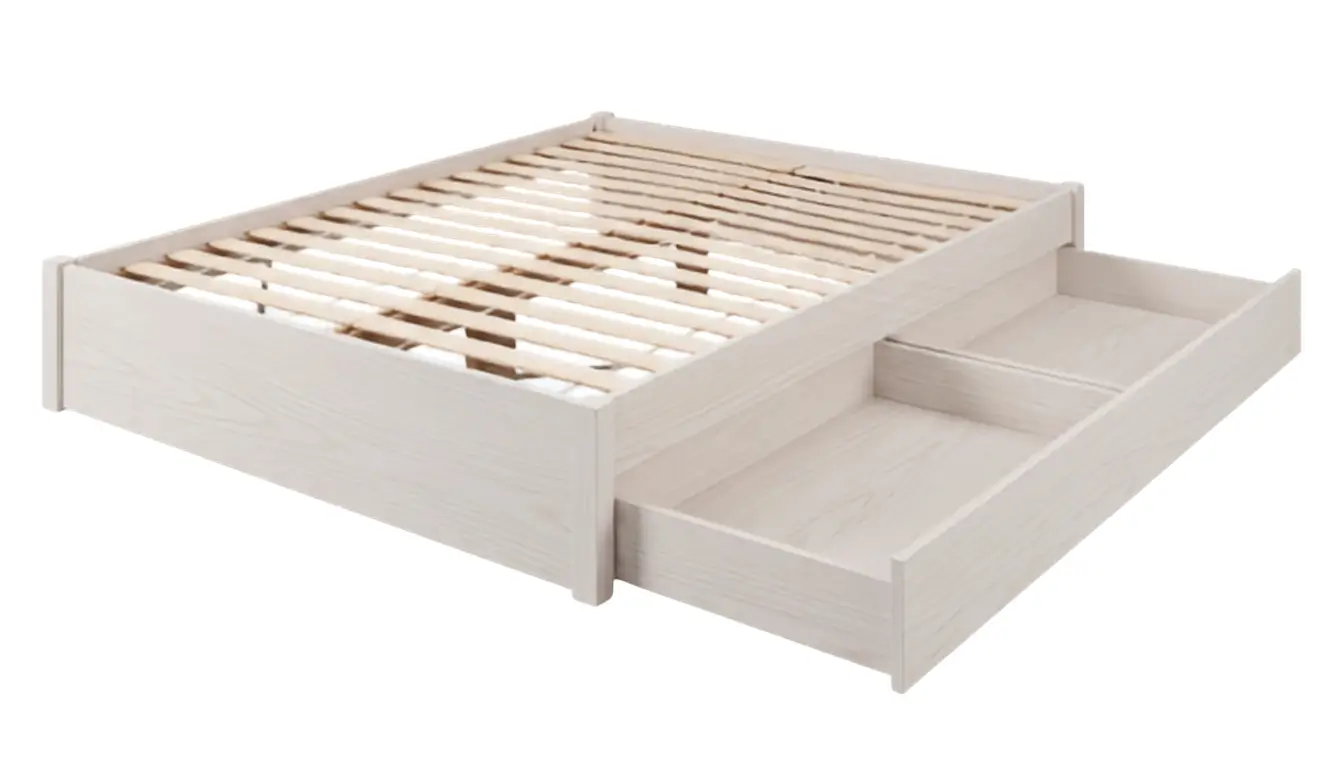 Modern Storage Bed with Built-In Drawers and Sleek Design