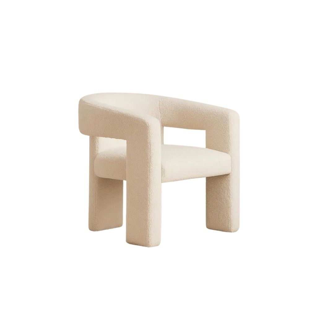 Boucle Fully Upholstered Chair 2