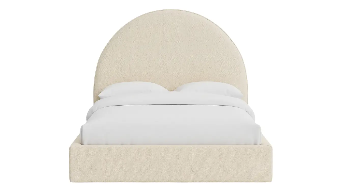 Echo Bed With Plain Arched Upholstered Headboard